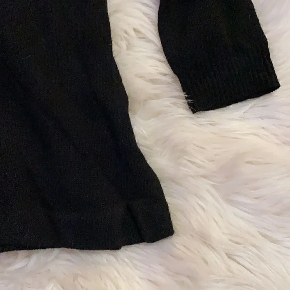 J. Crew | Black Jeweled Starburst Pullover Crew Neck Wool Blend Sweater | S
